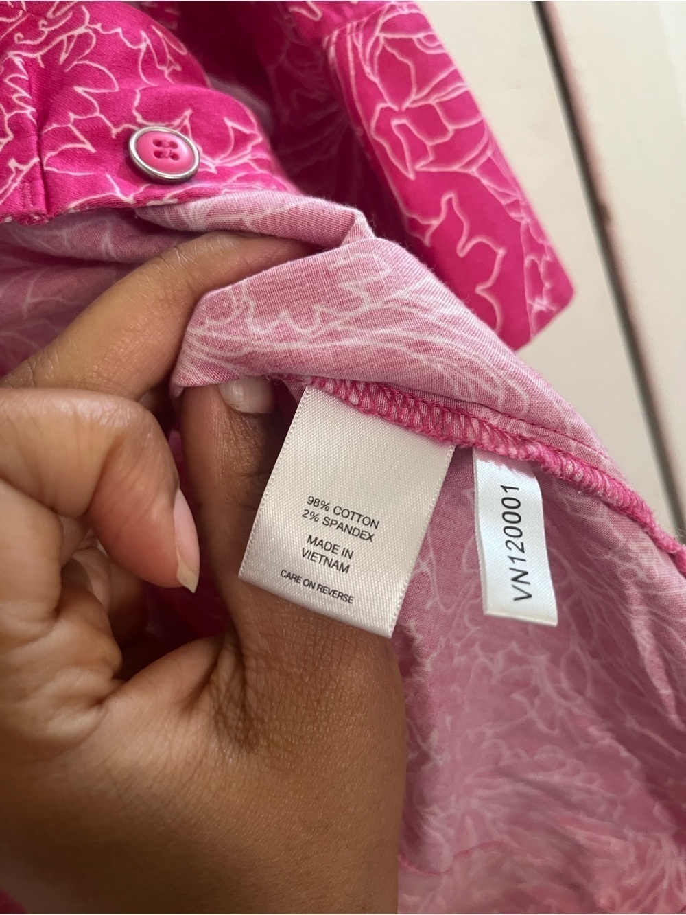 New York & Company Fuchsia Floral Button-Down Shirt - Picture 5 of 5
